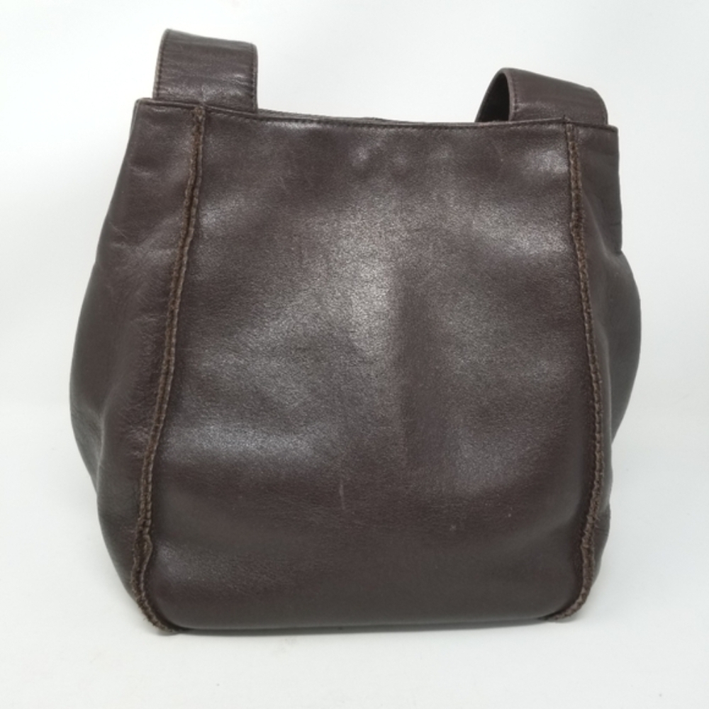 Wilsons Leather Shoulder Bag Magnetic Snap Closure Double Strap Brown Soft - Picture 2 of 16